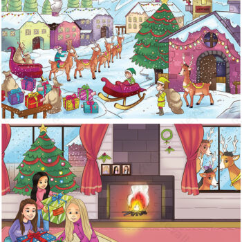 Christmas Children Book Illustration