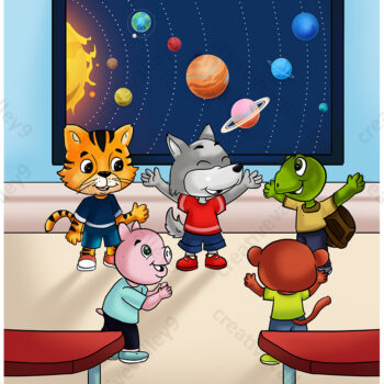 Cartoon style children book Illustration